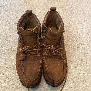 Polo Ralph’s Lauren leather lace up boots up boots.